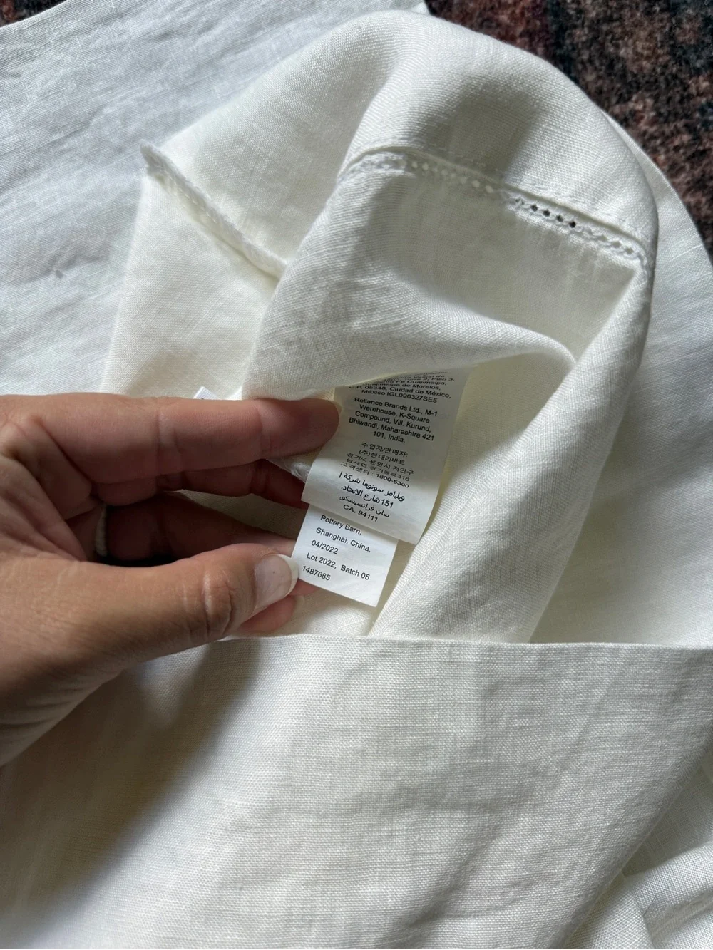 Belgian Flax Linen Hemstitch Pillowcases Set Of 2 NWOT classic Ivory